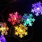 Dazzle Bright 100 LED Solar Christmas Snowflake Lights Outdoor, 39 FT Solar Powered Snowflake String Lights Waterproof for Xmas Tree, Holiday, Wedding Party, Patio Decorations (Multi Color)
